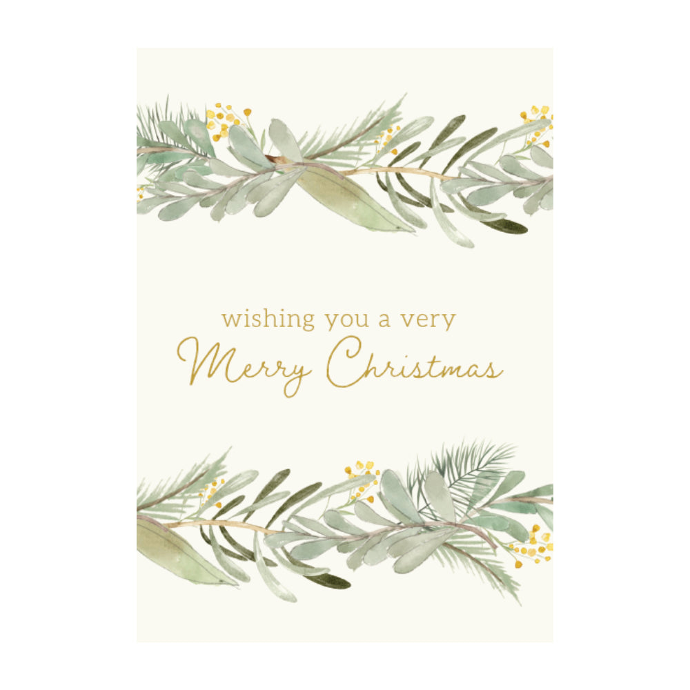 Christmas Greeting Card - Leafy Laural